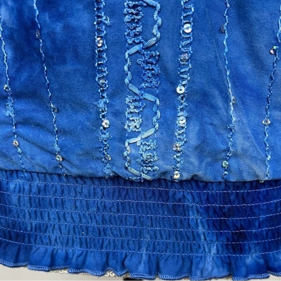 Sami & Jo sequined blouse cobalt blue. Size Small Petite. - Picture 8 of 13
